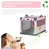 Portable Dog Crate 30inch Pink, Adjustable Fabric Cover by Spiral Iron Pipe, Collapsible