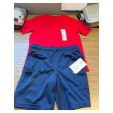Boys Red shirt and blue shorts size Medium