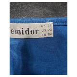 Nemidor Womens Plus Size Wrap Dress Cotton Fitted Ruched Cocktail Party Short Dress NEM294(22,Teal Blue)