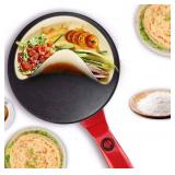 8" Electric Crepe Maker, Portable Crepe Maker Cordless Crepe Pan Maker Griddle Crepe Pan with Non-Stick Coating for Crepes, Blintzes, Pancakes, Bacon, Tortillas