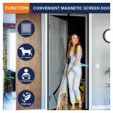 Magnetic Screen Door, Keep Bugs Out, Pet & Kid Friendly Works with Front Doors, Sliding Doors,Fit Door Size 30 x 80 Inches Black