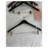 Hotel Quality Wooden Hangers with Metal Clips 5 Packs