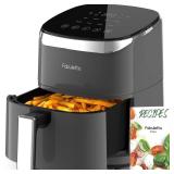 Air Fryers 4 Qt, Fabuletta 9 Customizable Smart Cooking Programs Compact Air Fryer, Shake Reminder, Powerful 1550W Electric Oilless Cooker,Tempered Glass Display, Dishwasher-Safe & Nonstick - Retail: 