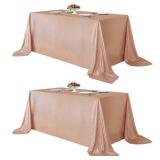Fitable Rose Gold Sequin Tablecloth for Parties - 2 Pack, 60x102 Inch - Sparkle Glitter Rectangle Tablecloth for 8 Foot Tables, Party Table Overlays for Wedding Baby Shower Photography