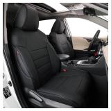 EKR Custom Fit RAV4 Car Seat Cover for Select Toyota RAV4 2022 2023 2024 SE Hybrid, 2019 2020 2021 2022 2023 2024 Prime & XSE Hybrid - Full Set,Leather (Black) - Retail: $229.99
