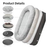 Dog Bed 75" L * 50" W * 14" Th Dog Beds for Large Dogs Giant Dog Bed Human Size Dog Bed for People 30D Sponge Bean Bag Bed Detachable Grey