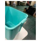 Assorted plastic storage, large tote no lid and bulletin board