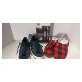 Size 10 mens shoes, slippers and Large Boxer briefs