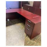 L-shaped desk with hutch 29h x 72 x 71 x 30d hutch is 36h x 70 x 15d