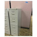 Hon 4 drawer locking filing cabinet gray 52 x 15 x 25 in