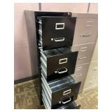 Four drawer locking filing cabinet black 52 x 15 x 22 in