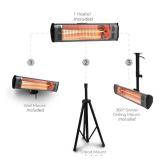 Heat Storm Tradesman 1500-Watt Electric Outdoor Infrared Quartz Portable Space Heater with Tripod Wall and Ceiling Mount Black