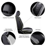 OASIS AUTO Car Seat Covers Premium Waterproof Faux Leather Cushion Universal Accessories Fit SUV Truck Sedan Automotive Vehicle Auto Interior Protector Full Set (OD-004 Black&Gray)