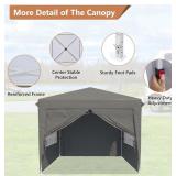 10x10 Pop Up Canopy Tent, Easy Up Canopy with 4 Removable Sidewalls&2 Window, Waterproof Pop Up Gazebo Tent for Parties,Commercial Outdoor Canopy for Vendor Events/Patio/Outdoor,Bonus 4 Ropes&8 Stakes