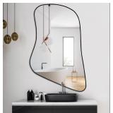 Irregular Mirror, Asymmetrical Mirror, Creative Unique Modern Odd Shaped Mirrors, Organic Mirror for Bathroom Living Room Bedroom Entryway, 34"x21.7"
