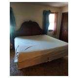 King size bed - Headboard with frame and memory foam mattress set