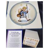 Schmid Christmas Plates - "Angelic Procession" 1982 (original box and certificate of authenticity), "Angelic Messenger" 1983 (original box and certificate of authenticity), and "A Time to Remember" 19