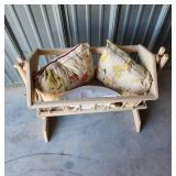 Vintage Doll Cradle with Pillows