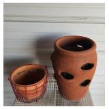 (2) Terracotta Flowerpots