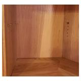 Vintage A. Brandt RANCH OAK Corner Desk #2941-1 & Corner Desk Bookcase #3040-5 - Natural Oak Finish -  Desk has Woodgrain Formica Top - 32.5in W x 32.5in D x 29in T - Bookcase 46in T with 1 Adjustable