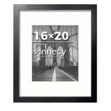 Annecy 16x20 Frame Black 1 Pack, Classic 16x20 Picture Frame Display 11x14 Pictures with Mat or 16x20 without Mat, Horizontal and Vertical for Wall-Mount, Decorate Home and Office with Large Paintings