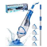 Cordless Pool Vacuum with Telescopic Pole, 18.5 GPM Powerful Suction, 1.5H Supercharge Technology, Handheld, Retails-$200!
