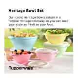 Tupperware Heritage Collection 5 Bowls + 5 Lids (10 Piece) Food Storage Container Set in Vintage Colors - Dishwasher Safe & BPA Free A retails $60!!