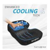 SAMSONITE Gel-Infused Memory Foam Seat Cushion with Enhanced Airflow Design for Cooling Experience, Fits Most Office Chairs and Car Seats, Supportive Sitting Pillow for Orthopedic Comfort.