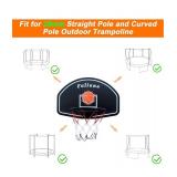 Trampoline Basketball Hoop, Easy to Install Basketball Hoop for Trampoline with Mini Ball and Pump, Basketball Hoop with Protective Net Fit for 25mm Straight Pole and Curved Pole Trampoline RETAILS $6