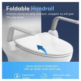HEINSY Toilet Safety Rail, Heavy Duty Foldable Toilet Handrail, Aluminum Alloy Support Up to 480LBS Perfect for Elderly Senior Handicap Pregnant - Retail: $170.43