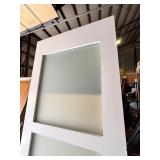 New 96”x32” Modern Premium Shaker Styled  3-Panel Door Slab w/ Frosted Glass, White