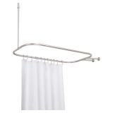 New Utopia Alley Rust Free Hoop Shower Rod for Claw Foot Tubs, Satin Nickel