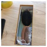 Boar Bristle Hair Brush for Thick Hair Set. Hairbrush for Women With Thick, Long or Curly Hair. Restores Hair