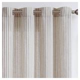 jinchan Linen Curtains for Living Room Grey Striped Curtains for Bedroom Ticking Stripe Pattern Curtains Light Filtering Pinstripe Window Treatment 2 Panels 84 inches Long