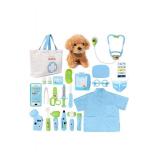 Meland Toy Doctor Kit for Kids - Pretend Play Doctor Set with Dog Toy, Carrying Bag, Stethoscope Toy & Dress Up Costume - Doctor Play Gift for Kids Toddlers Ages 3 4 5 6 Year Old for Role Play