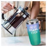 GINGPROUS Best Mom Ever Travel Tumbler with 2 Lids and Straws, Christmas Mother