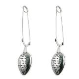 Tea Infuser 2PCS Stainless Steel Leaves Shape Spices Snap Spoon Tea Filter Strainer With Long Handle for Loose Leaf Tea and Mulling Spices Retail $9.59