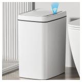 Homie Automatic, Smart Trash Can 3.2 Gallon with Touchless Motion Sensor and Anti - Bag Slip Lid, Use as Mini Garbage Basket, Slim Dust Bin, or Decor in Bathroom, Restroom, Kitchen (Shiny White) Retai