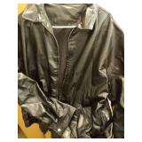 Faux Leather Shacket Long Sleeve Zip Up Motorcycle Jacket Biker Coat Zip Black L Retail $45.91