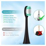 Replacement Toothbrush Heads Compatible with Aquasonic Black Series and Vibe Series - 8 Pack Electric Brush heads for Black Series Pro (Black)