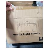 3 Light Bathroom Vanity Light Fixture with Clear Glass Shade