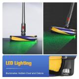 FUNTECK LED Soft Roller Clean Head Compatible with Dyson V7 V8 V10 V11, Illuminating Hidden Dust and Debris and Ideal for Smooth Hard Floors