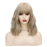 TSNOMORE Mix Blonde Wig with Bangs Shoulder-length Wig for Women Halloween Costume Praty Cosplay Wig (Color-5)