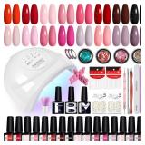 Phoenixy Gel Nail Polish Kit with U V Light - 38Pcs Gel Nail Kit with Manicure Tools Gifts for Women