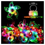 Mikulala 24 Pack LED Light Up Fidget Spinners Rings Party Favors for Kids, Halloween Party Favors Prizes Box Toys Birthday Gifts Goodie Bag Stuffers Glow in The Dark Party Supplies