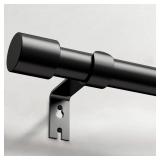 IFELS Heavy Duty Curtain Rods for Windows 72 to 144 Inch, 1 Inch Black Curtain Rods for Outdoor, Farmhouse, Bedroom, Kitchen, Living Room, Adjustable Easy Install Curtain Rods (A2,Black,30"-150")