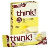 think! Protein Bars, High Protein Snacks, Gluten Free, Sugar Free Energy Bar with Whey Protein Isolate, Lemon Crisp, Nutrition Bars without Artificial Sweeteners, 1.48 Oz (10 Count) (B08ZPQ4GJ6)