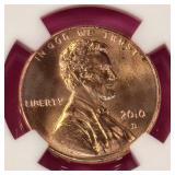 2010 D 1C First Year Shield Reverse Gem Uncirculated Cent