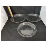 2- Pyrex and 1 Fire King Glass Pie Dish