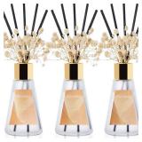 3 Pack of Reed Diffuser with 15 Reed Diffuser Sticks, is Good Bathroom Deco & Home Decor Gift idea, 1.7oz Bottle Total 5.1oz (Rose/Gardenia/lavender)